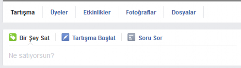 facebook bir şeyler sat butonu